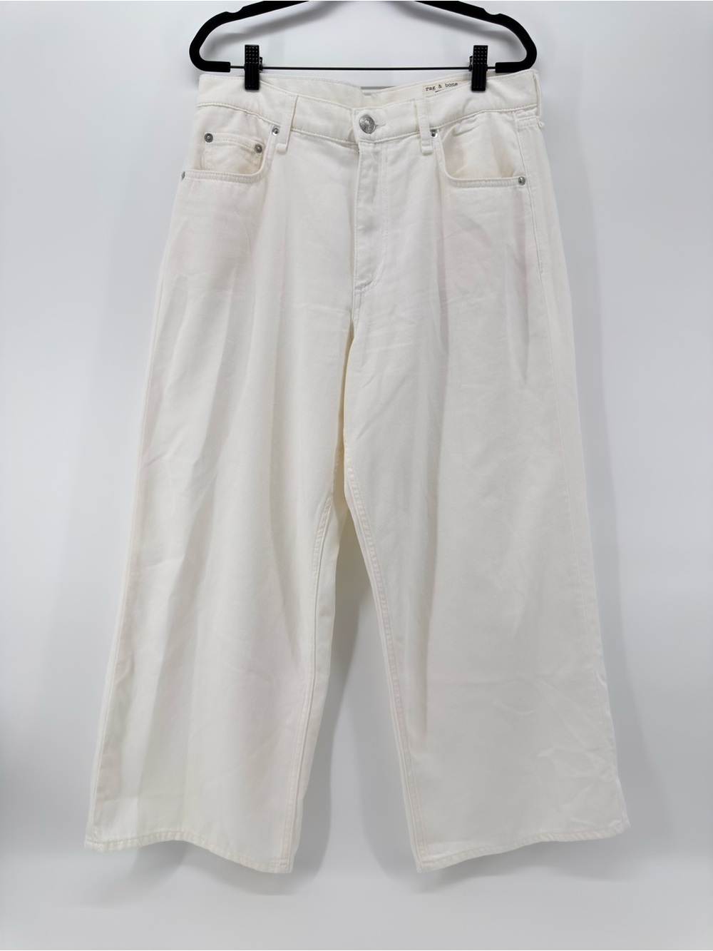 Rag & Bone High Rise Wide Leg Jeans 31 off white baggy